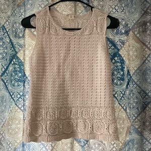 Style & Co Ivory Colored Sleeveless Top Size Petite Medium